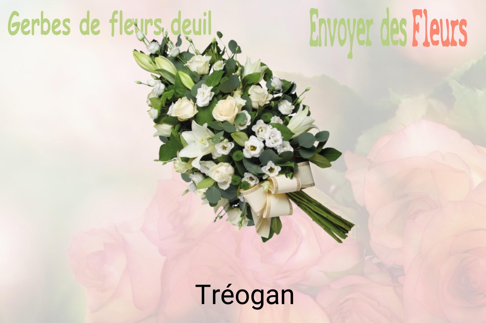 Gerbe de fleurs de deuil livrée à Tréogan